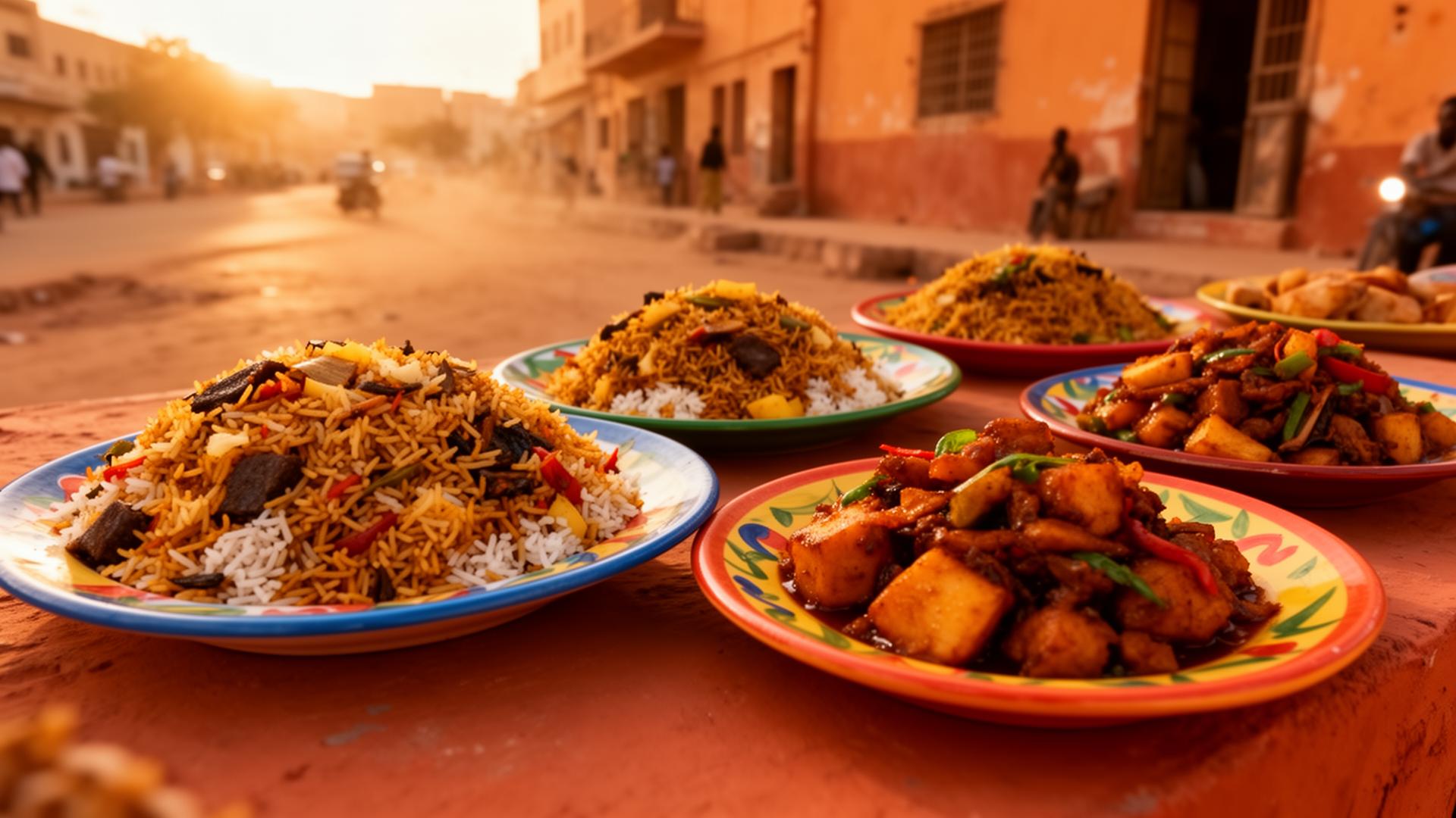 Cuisine sénégalaise à Dakar au coucher du soleil